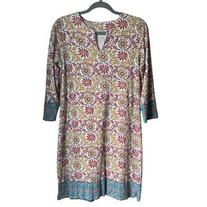 Coolibar Oceanside Tunic Dress UPF 50 Sun Protection Floral Boho Print Small